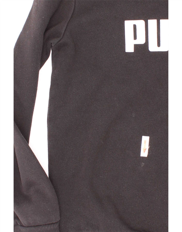 Chłopięca bluza z grafiką Puma, 7-8 lat, czarna bawełna