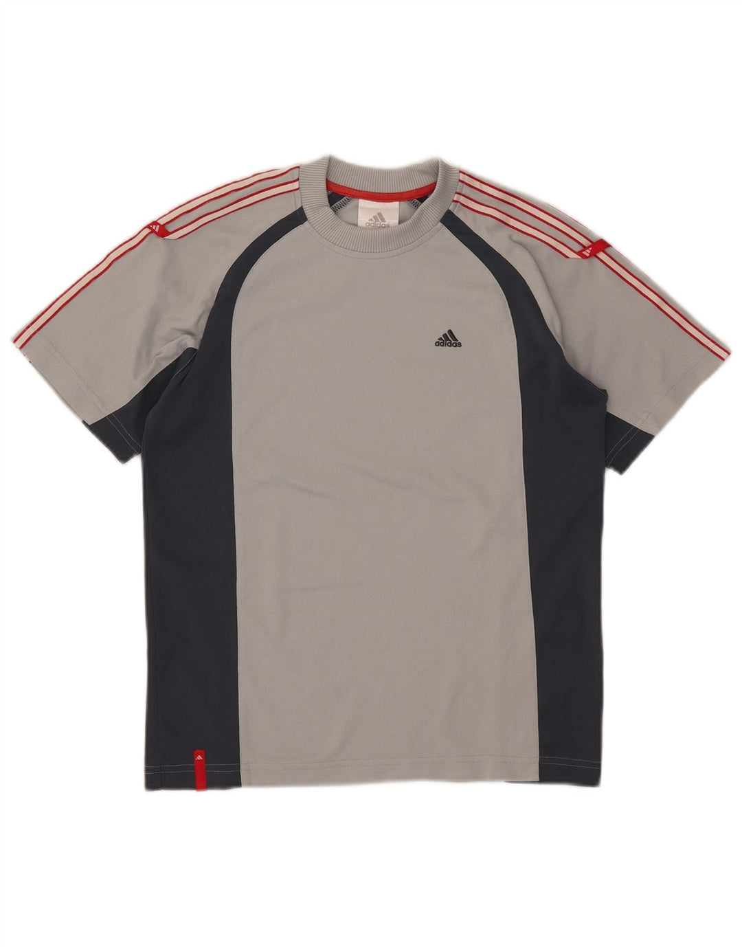 Adidas Chłopięcy T-shirt Top 11-12 lat Szary Poliester z blokami kolorów