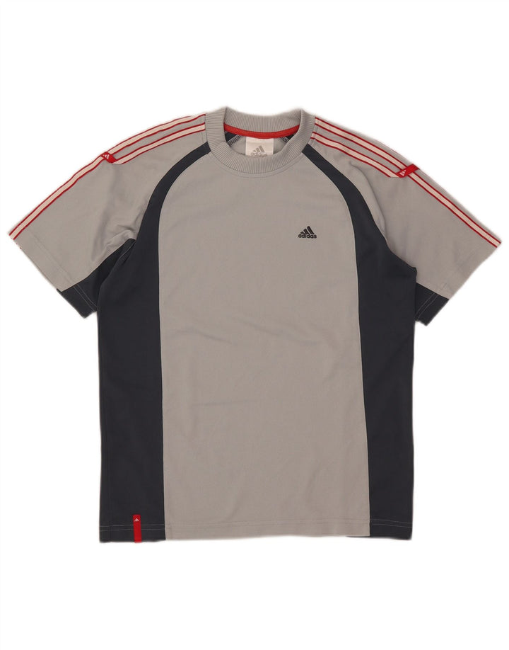 Adidas Chłopięcy T-shirt Top 11-12 lat Szary Poliester z blokami kolorów