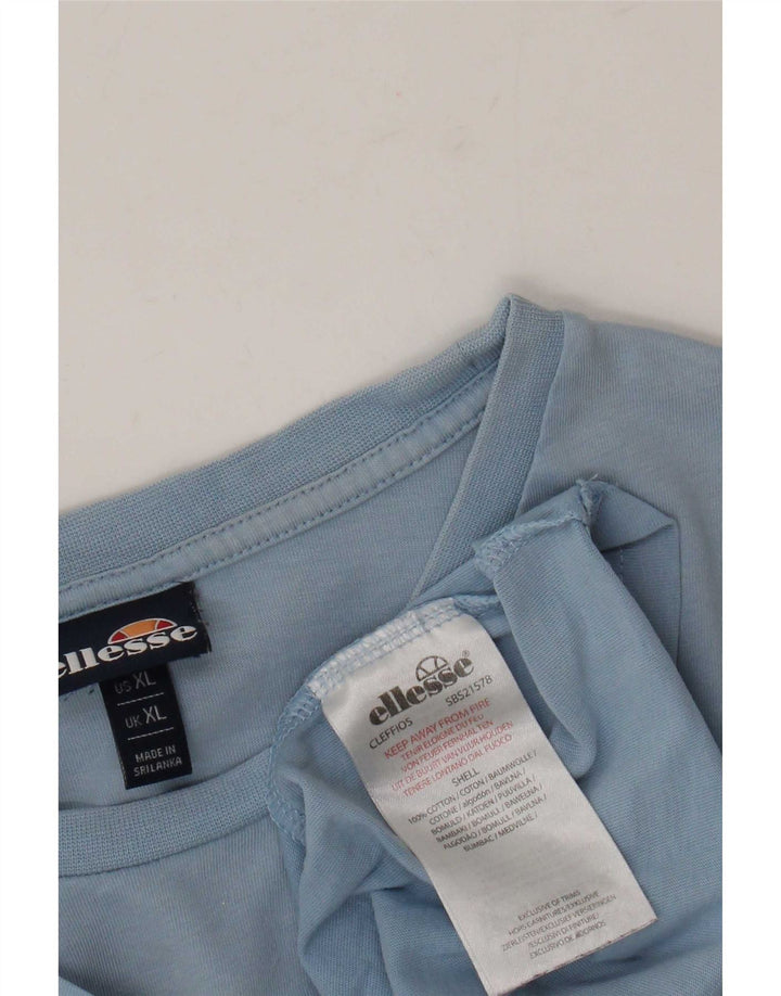 Męska koszulka z grafiką Ellesse, góra XL, niebieska bawełna
