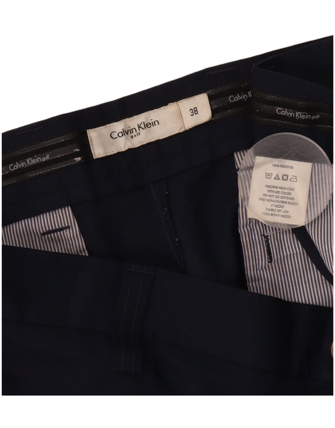 Męskie spodenki chino CALVIN KLEIN W38 XL granatowy poliester