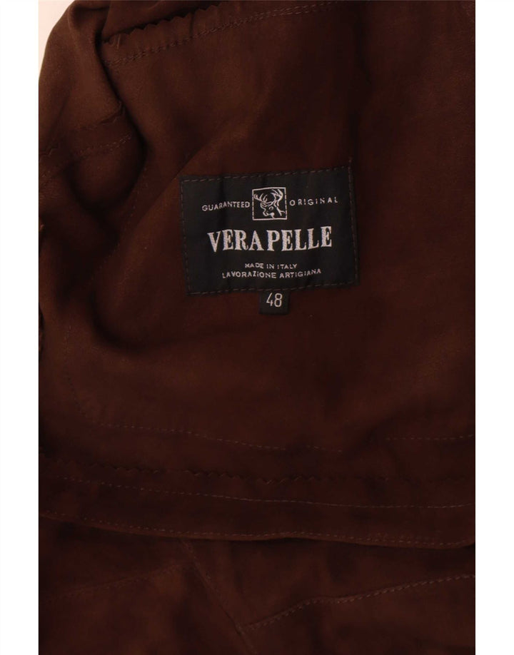 Damska kurtka zamszowa w stylu vintage IT 48 XL, brązowa skóra