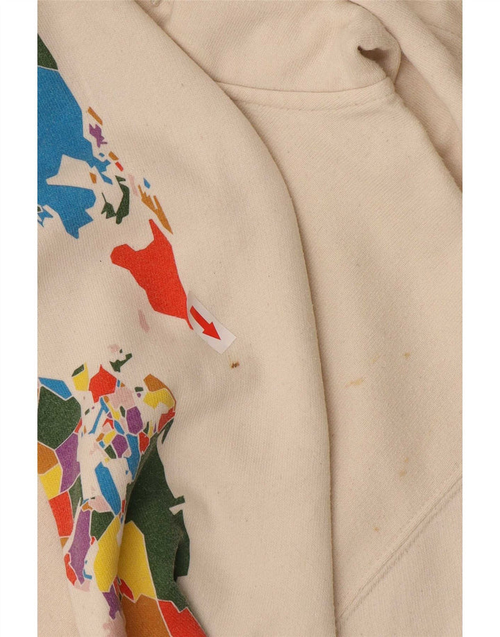 Męski sweter z kapturem Vans z grafiką, duży, złamanej bieli, bawełniany