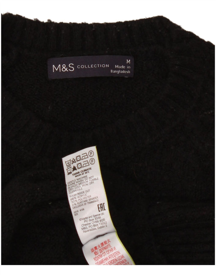 Marks & Spencer Damski sweter z okrągłym dekoltem, UK 14, średni czarny