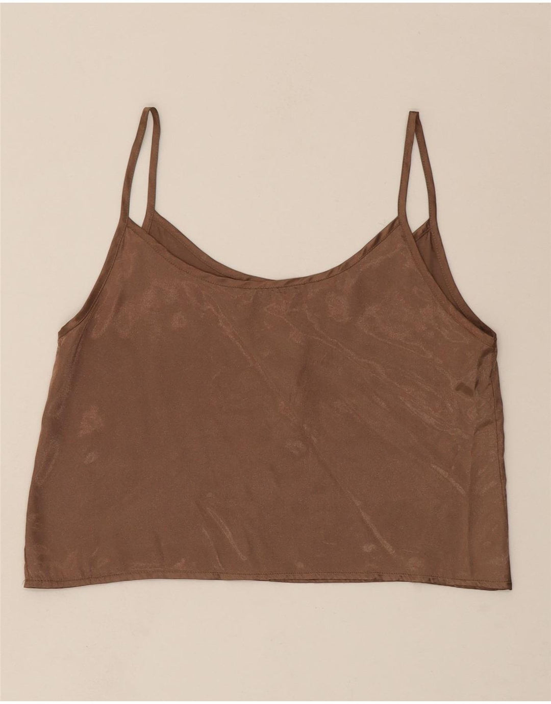 VINTAGE Womens Cami Top UK 12 Medium Brown Vintage Vintage and Second-Hand Vintage from Messina Hembry 