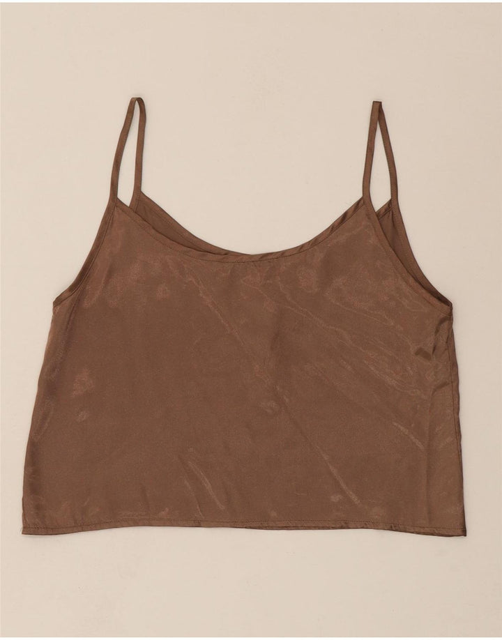 VINTAGE Womens Cami Top UK 12 Medium Brown Vintage Vintage and Second-Hand Vintage from Messina Hembry 
