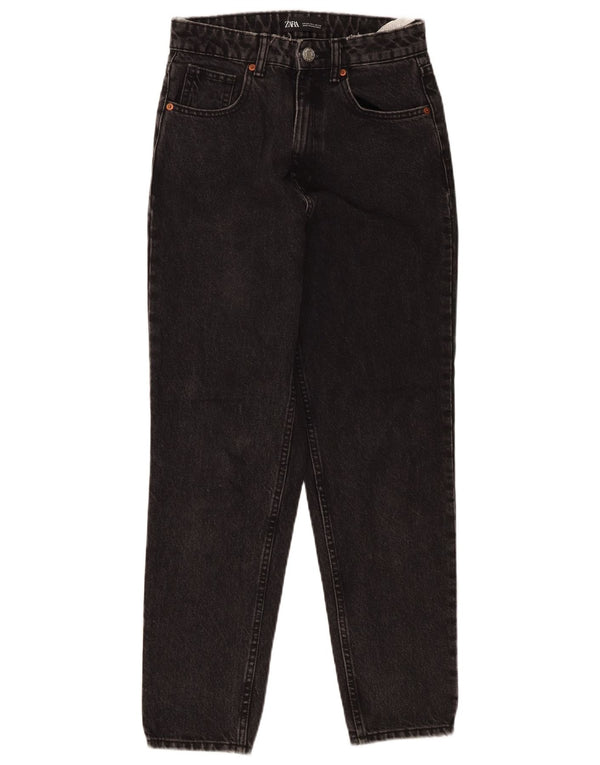 Damskie jeansy Zara z wysokim stanem, zwężane EU 34 2XS W24 L27, czarna bawełna