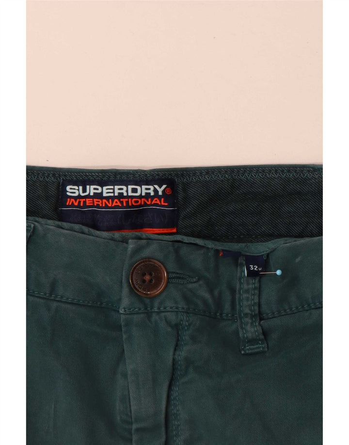 Męskie spodenki typu chino Regular Superdry W32 Średniozielona bawełna
