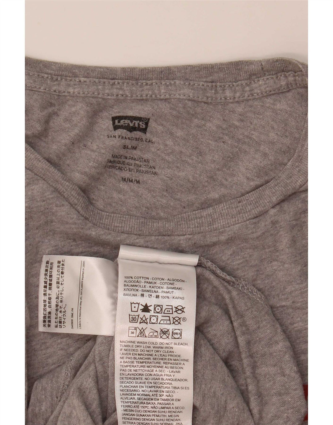 Wąska koszulka damska Levi's Top UK 12 Medium Grey Flecked