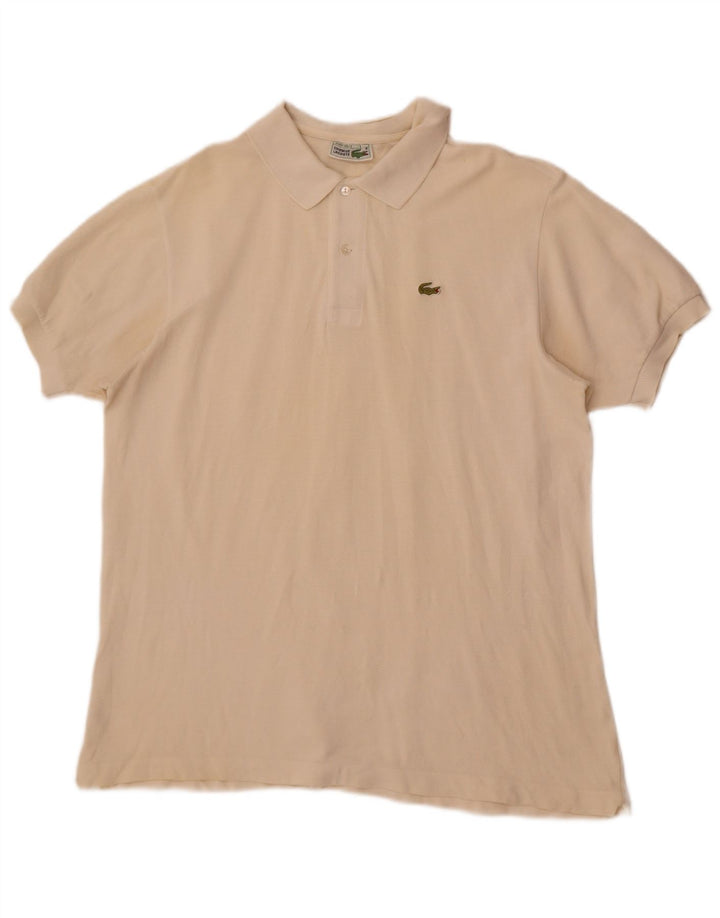 Męska koszulka polo Lacoste, rozmiar 6, XL, biała, bawełniana