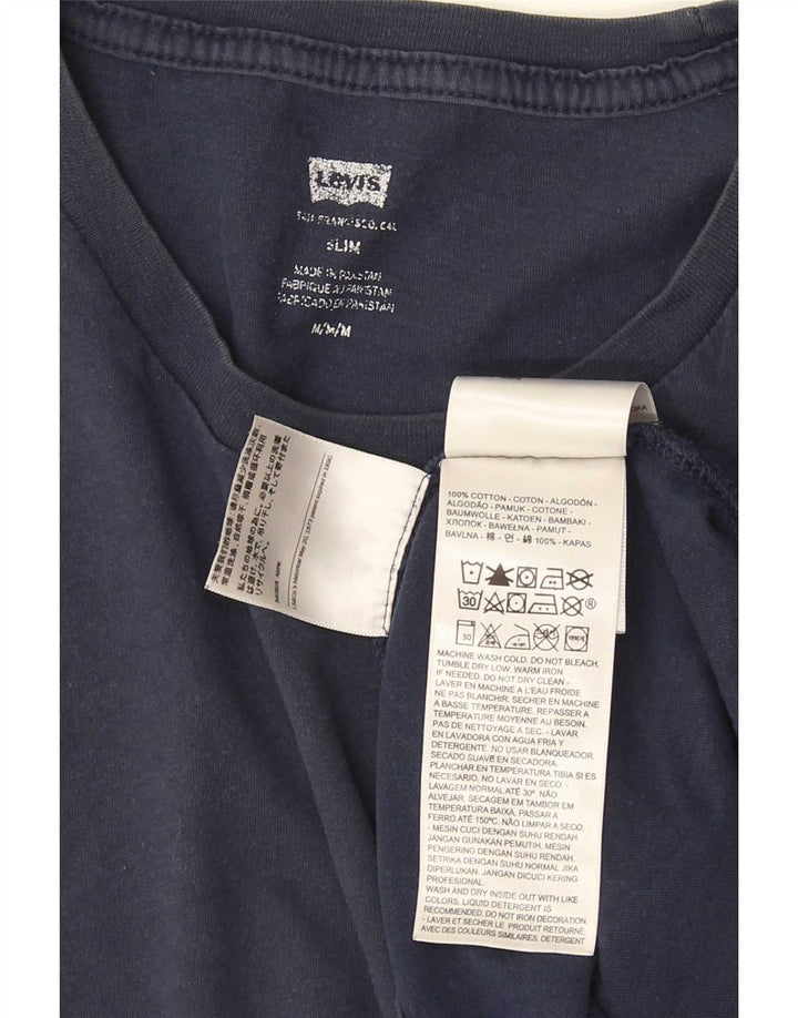Męski T-shirt Levi's Slim Fit Top, średni, granatowy, bawełniany