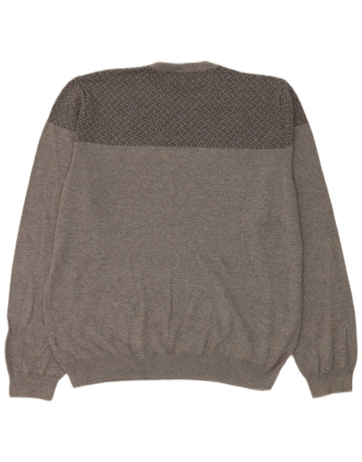 Marks & Spencer Męski sweter o dopasowanym kroju z okrągłym dekoltem XL, szary