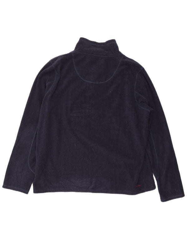 Męski sweter polarowy Fat Face z zamkiem błyskawicznym, 2XL, granatowy poliester