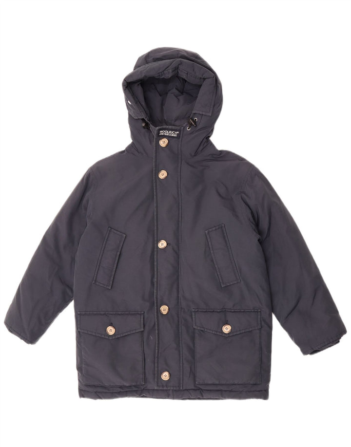 Wyściełana kurtka chłopięca z kapturem Woolrich 9-10 lat, granatowa
