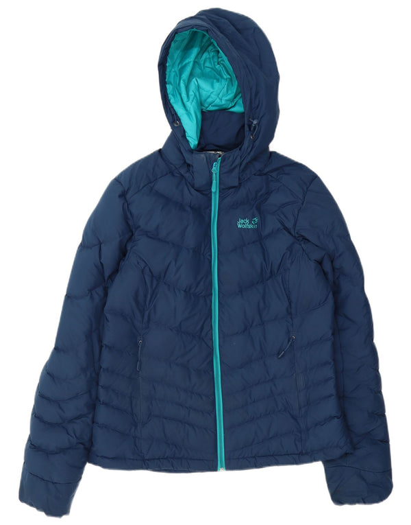 Damska ocieplana kurtka z kapturem Jack Wolfskin UK 8/10, mała, granatowa, poliester
