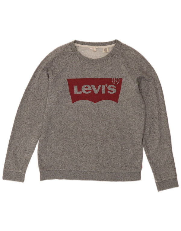 Damska bluza dresowa Levi's Graphic Oversize UK 6 XS Szara nakrapiana