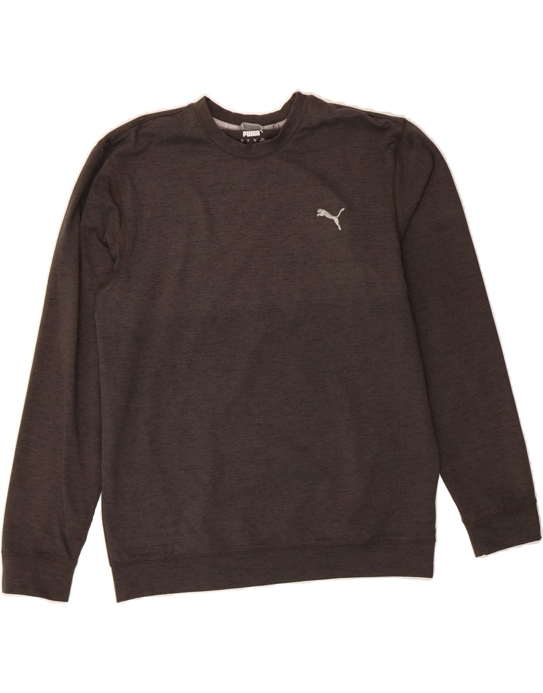 PUMA Mens Sweatshirt Jumper Medium Grey Flecked Polyester Vintage Puma and Second-Hand Puma from Messina Hembry 