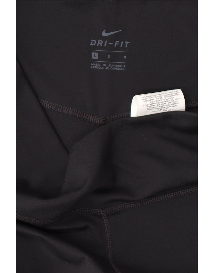 Damskie legginsy NIKE Dri Fit Capri UK 14, duże, czarne, poliestrowe
