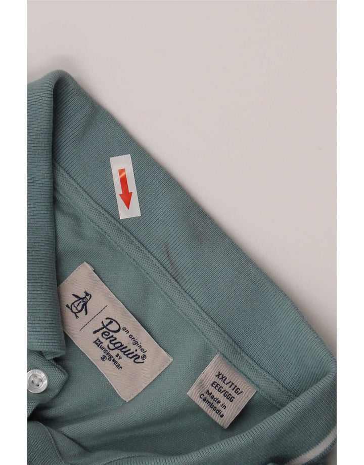 Męska koszulka polo Penguin 2XL, niebieska, bawełniana