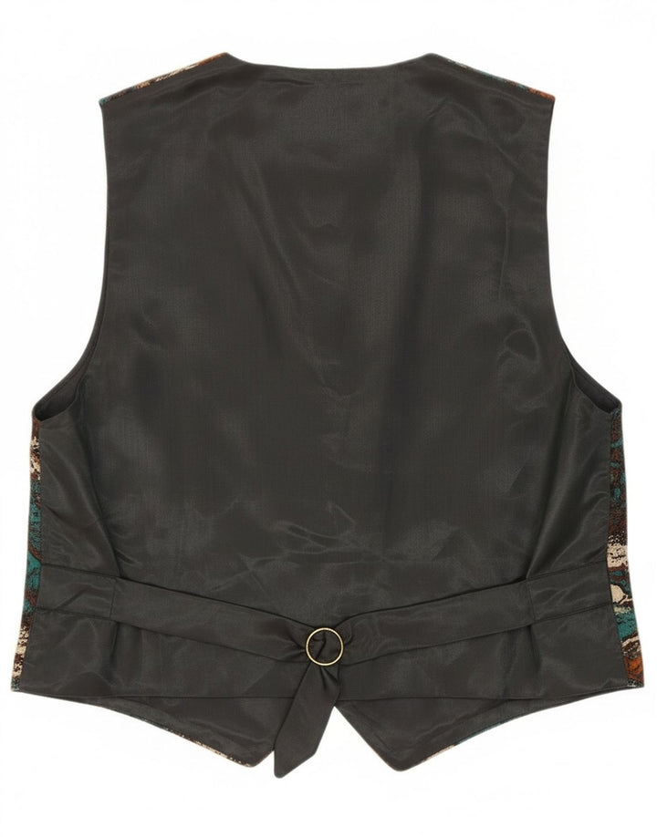 Kamizelka damska w stylu vintage w abstrakcyjny wzór UK 14 Średnia wielobarwna