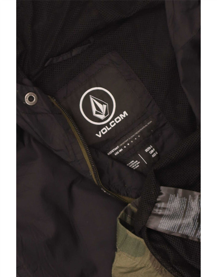Męska kurtka przeciwdeszczowa z kapturem Volcom UK 36 Mały czarny nylon w kamuflażu