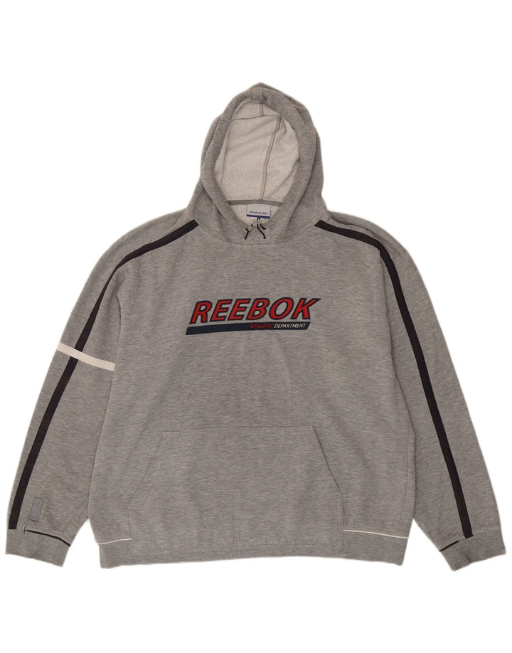 Męski sweter z kapturem Reebok XL, szary, nakrapiany, z poliestru