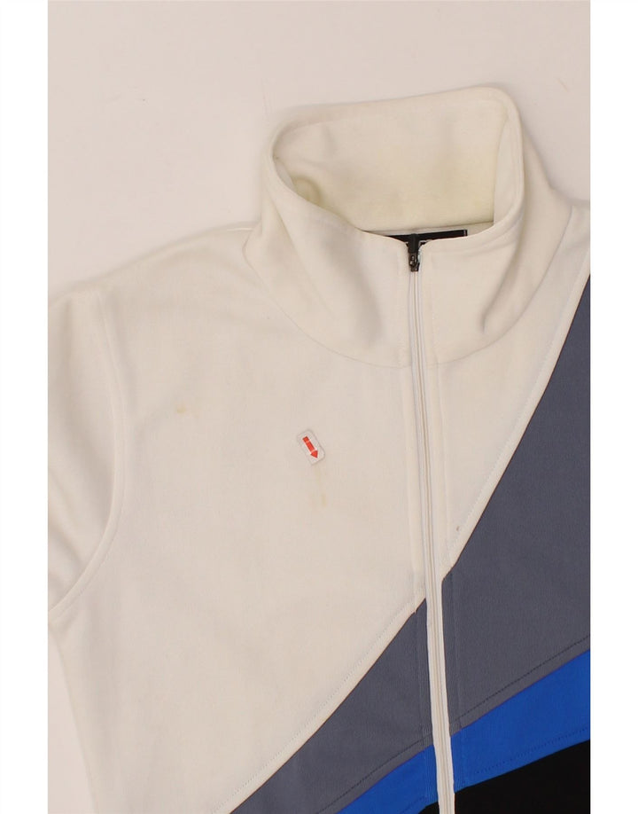 KAPPA Womens Tracksuit Top Jacket UK 14 Medium White Colourblock Polyester Vintage Kappa and Second-Hand Kappa from Messina Hembry 