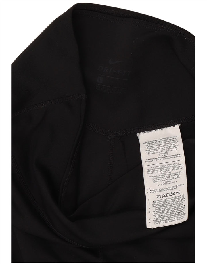 Damskie legginsy Nike Dri Fit Graphic Crop UK 8, małe, czarne, poliestrowe