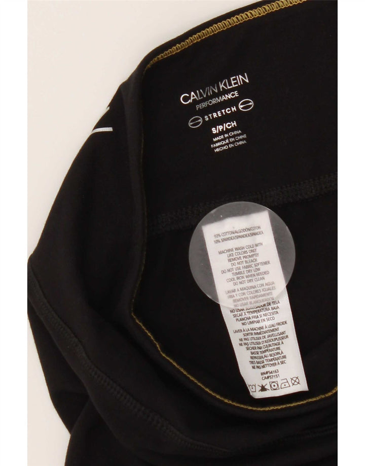 Damskie legginsy Calvin Klein Graphic UK 8 Small, czarne, bawełniane