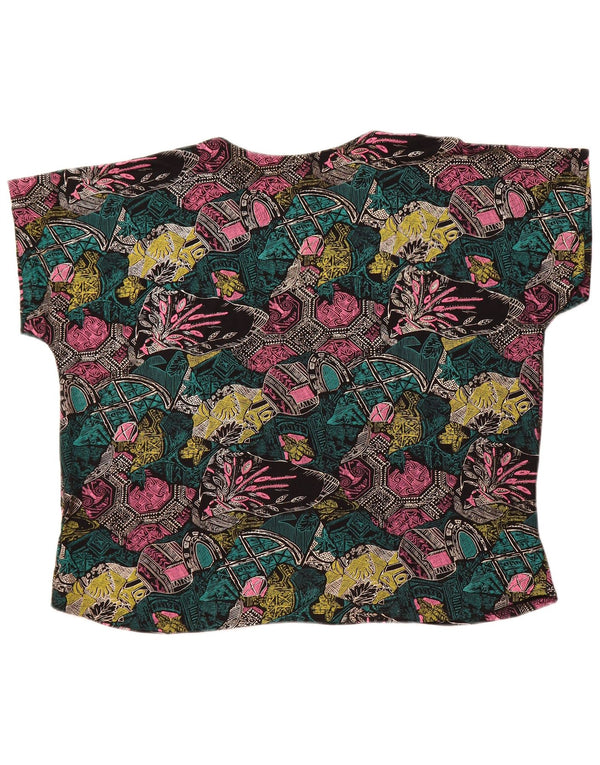 Damska bluzka o luźnym kroju VINTAGE UK 18 XL, wielokolorowa, geometryczna