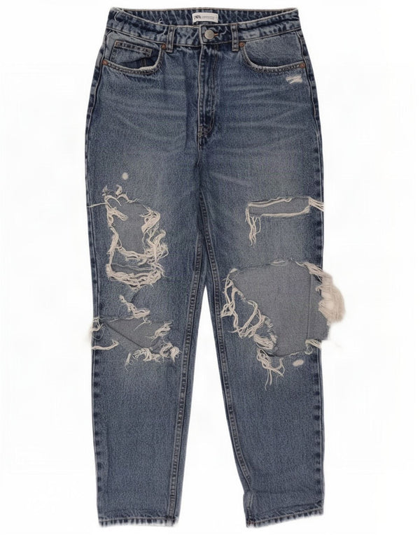 Damskie jeansy zwężane Zara w trudnej sytuacji EU 38 Small W28 L27 Niebieskie