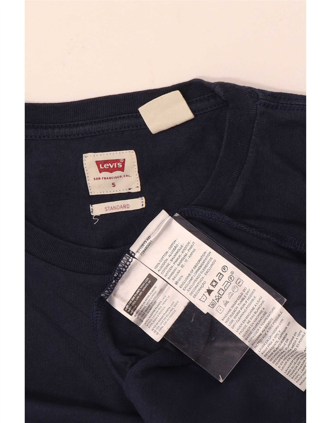 Męski top Levi's o standardowym kroju, z długim rękawem, mały, granatowy, bawełniany