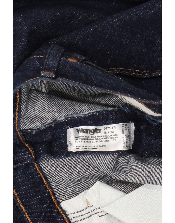 Męskie proste jeansy Wrangler W38 L34, granatowe, bawełniane
