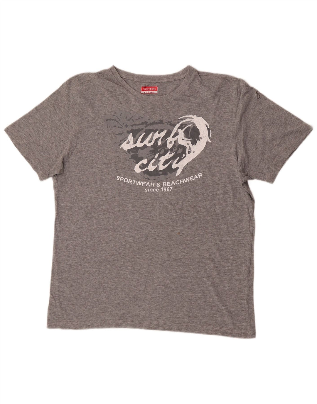 Męski T-shirt z grafiką Kappa, duży, szary