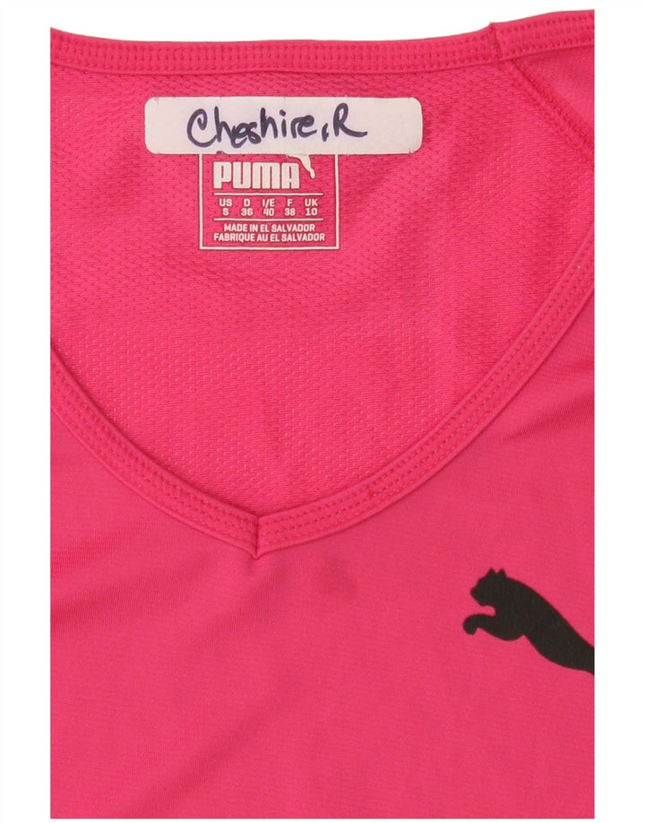 PUMA Womens T-Shirt Top UK 10 Small  Pink Polyester