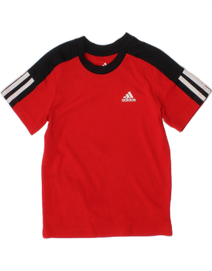 ADIDAS Boys T-Shirt Top 3-4 Years Red Polyester Vintage Adidas and Second-Hand Adidas from Messina Hembry 