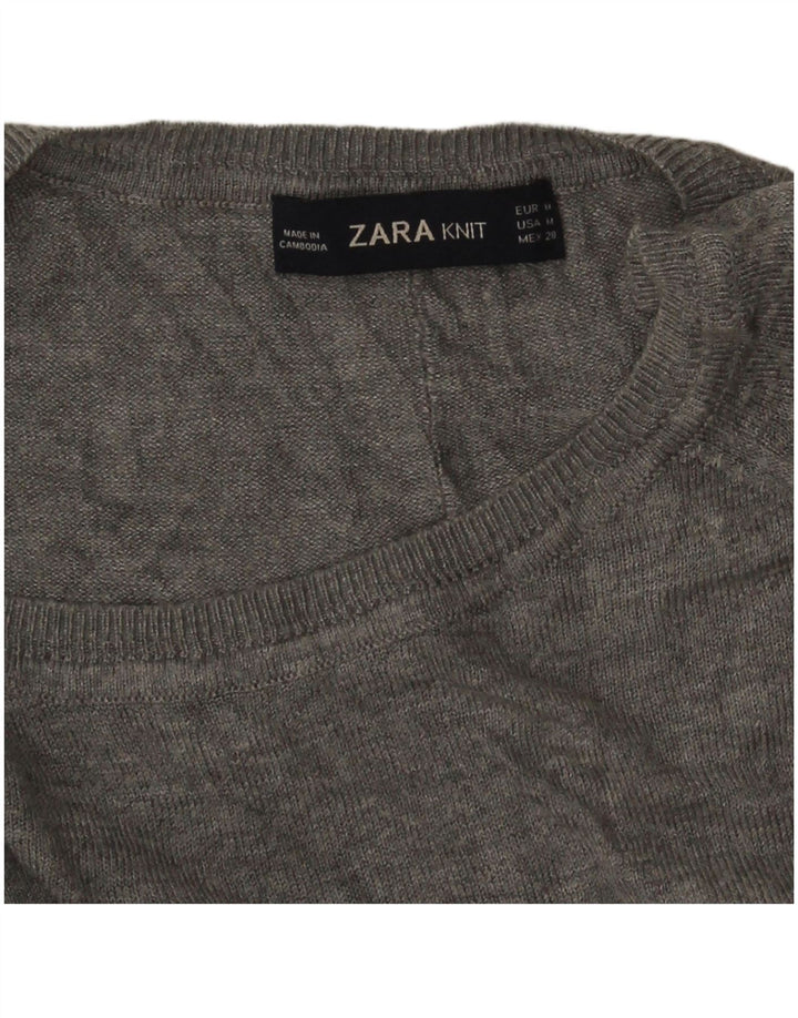 Sweter damski Zara z dekoltem w łódkę UK 14, średni szary