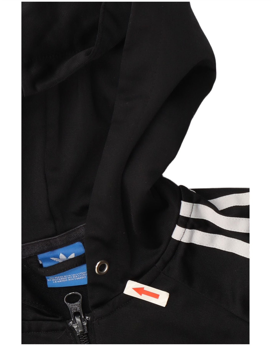 Damski sweter Adidas z grafiką i zamkiem błyskawicznym UK 12, średni czarny poliester