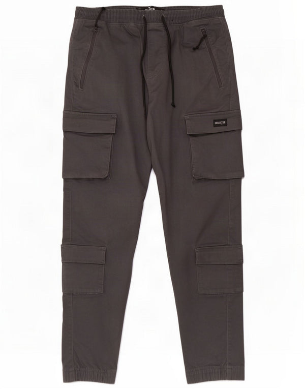Hollister Męskie spodnie joggery Cargo Medium W32 L29 Szare bawełniane