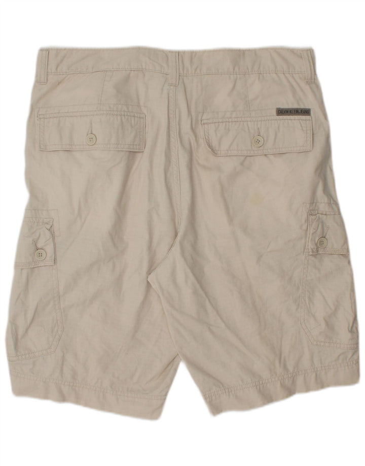 Męskie spodenki cargo Calvin Klein W34, duże, beżowe, bawełniane