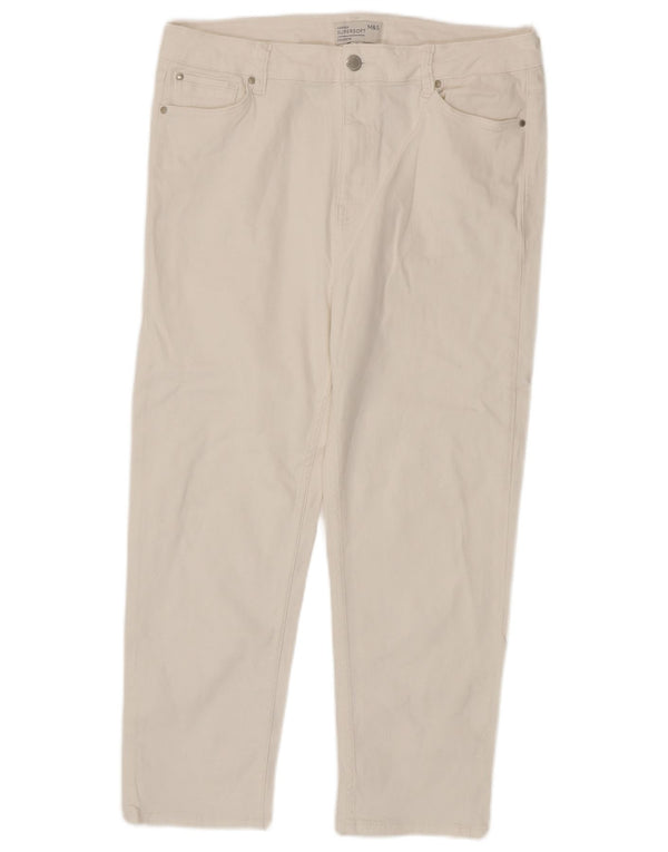 Marks & Spencer Damskie Cigarette Cropped Jeans UK 18 XL W36 L24 Białe