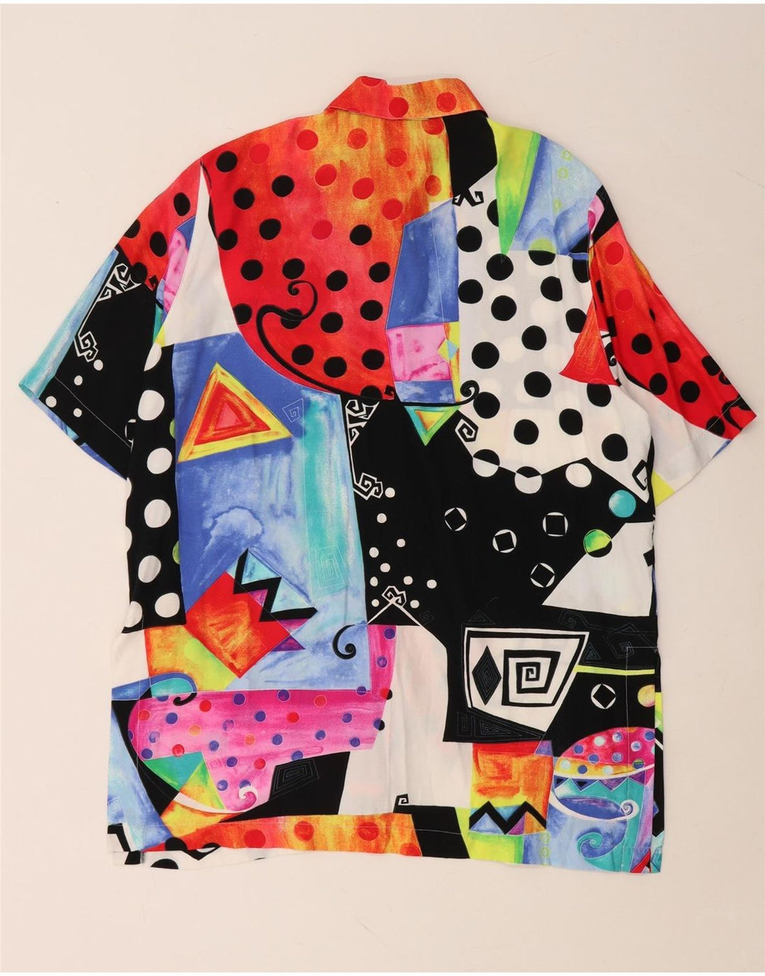 Damska koszula oversize VINTAGE UK 10/12, mała, wielokolorowa, geometryczna