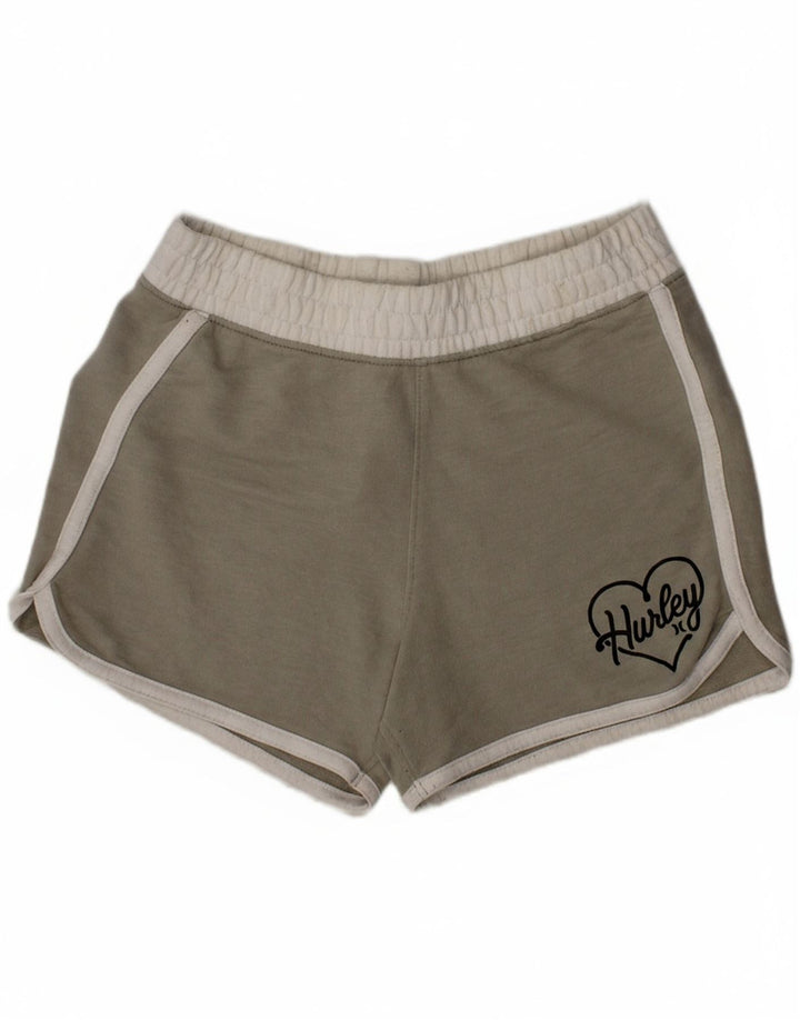 HURLEY Girls Sport Shorts 12-13 Years Large  Green Colourblock