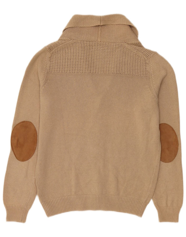 Męski sweter rozpinany Massimo Dutti w kolorze średniego beżu, bawełniany