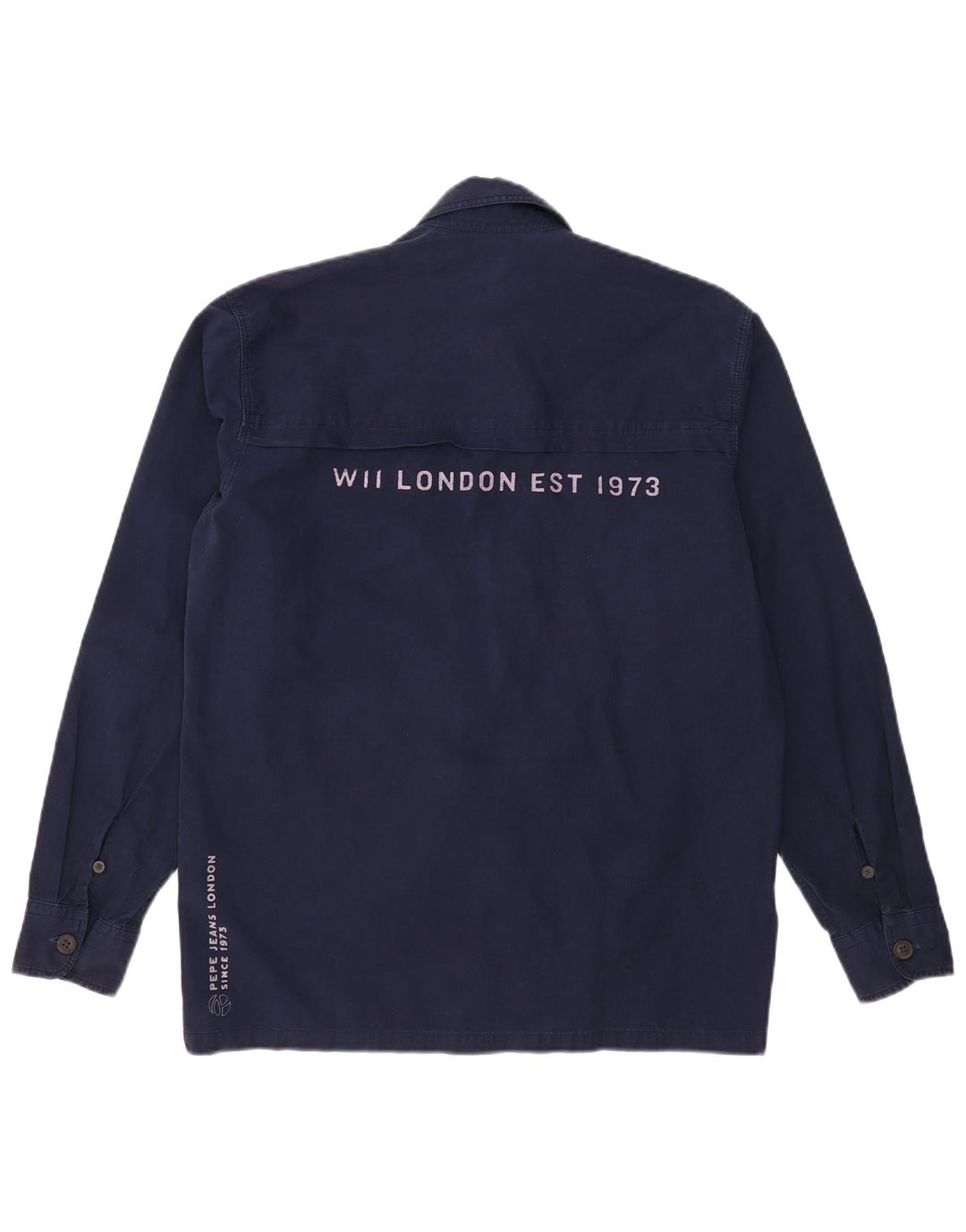 PEPE JEANS Męska koszula z grafiką, mała, granatowa, bawełniana