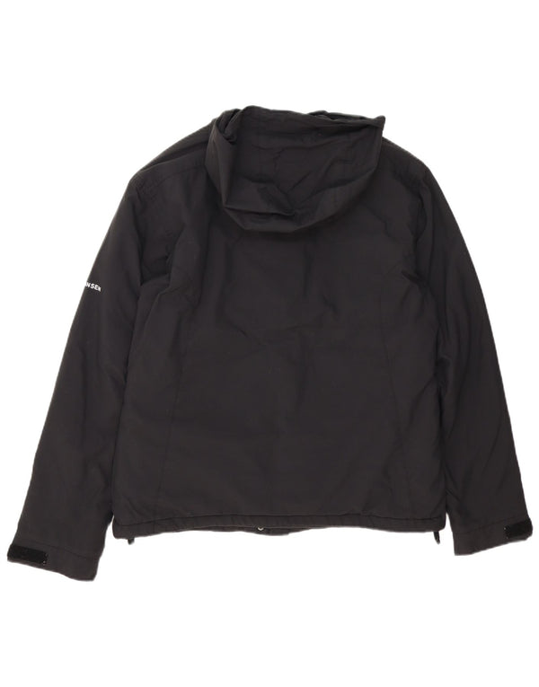 Helly Hansen Womens Hooded Windbreaker Jacket UK 14 Medium Black