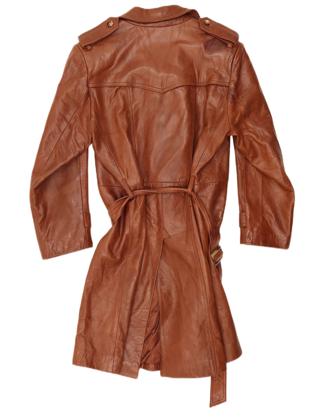 Vintage męski płaszcz wojskowy z podwójnymi piersiami UK 36 Small Brown