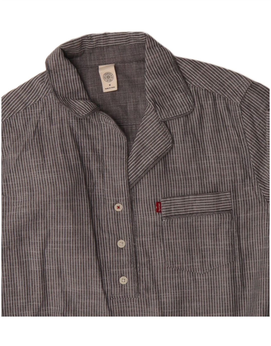 Damska sukienka koszulowa Levi's UK 14, średnia szara bawełna w prążki