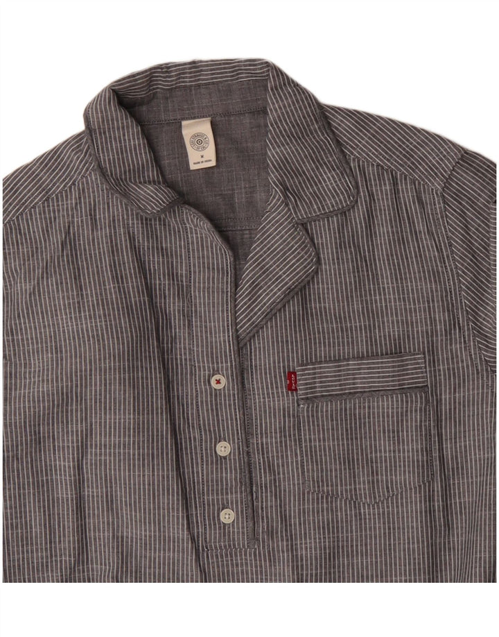 Damska sukienka koszulowa Levi's UK 14, średnia szara bawełna w prążki