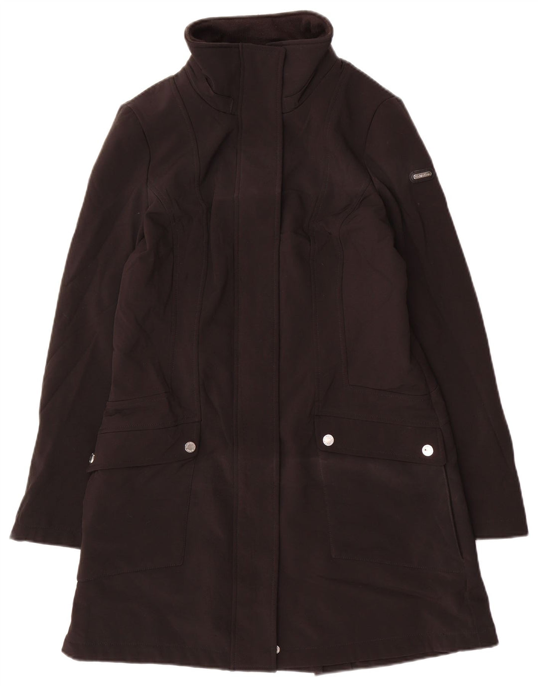 Damski płaszcz przeciwdeszczowy Calvin Klein UK 10, mały, czarny, poliester